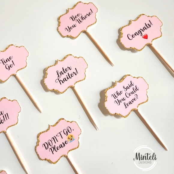 Handmade Party Supplies Friend Goodbye Cupcake Toppers Party Decor